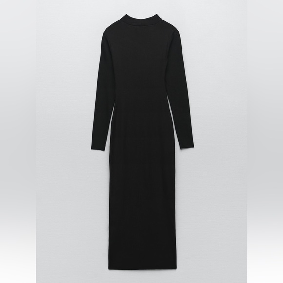 Zara CUT OUT MAXI DRESS. Black. Size S. New with Tags. - Picture 6 of 7